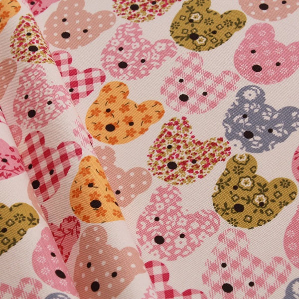 Teddy Print Canvas Pink kosse nanat khar kosse