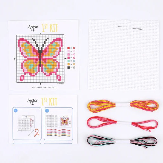 Anchor 1st Counted Cross Stitch Butterfly Kit kosse nanat khar kosse