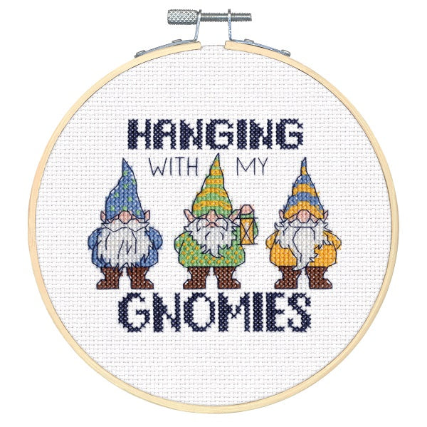 Gnomies Counted Cross Stitch Kit with Hoop kosse nanat khar kosse