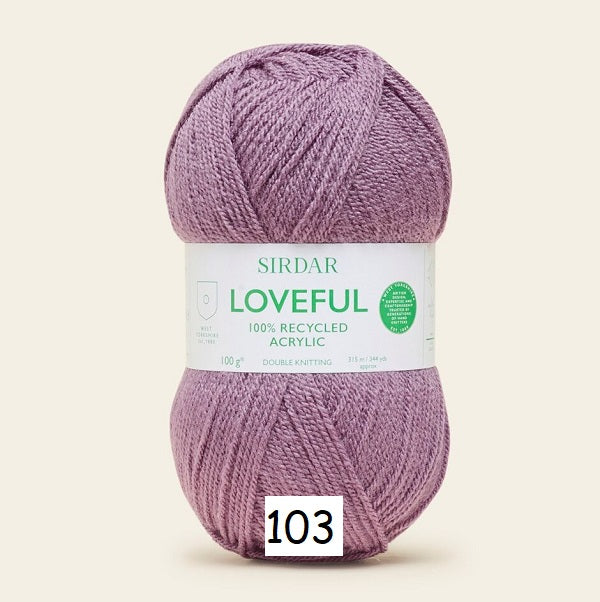 Sirdar Loveful 100% Recycled Acrylic DK kosse nanat khar kosse