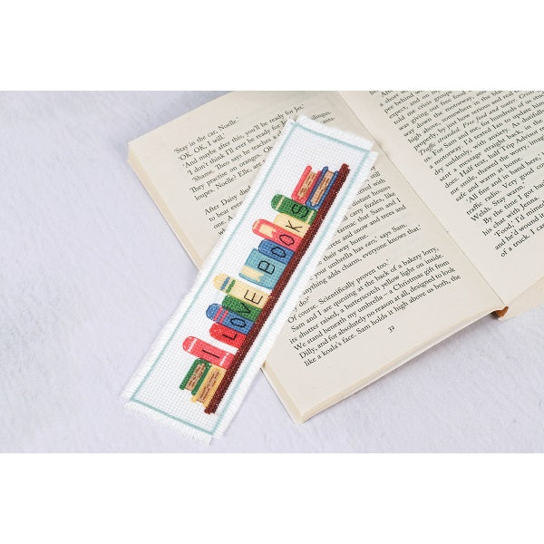 Trimits I Love Books Mini Counted Cross Stitch Kit Bookmark kosse nanat khar kosse