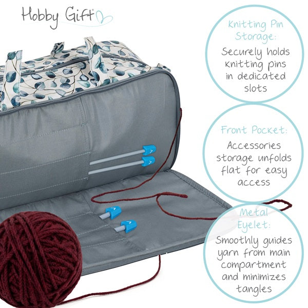 Knitting Bag with Pin Case: Botanical kosse nanat khar kosse