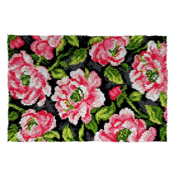 Roses Latch Hook Rug Kit kosse nanat khar kosse