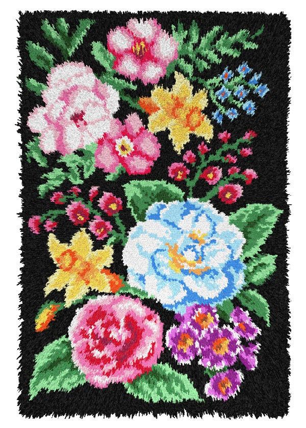 Flowers Latch Hook Rug Kit kosse nanat khar kosse
