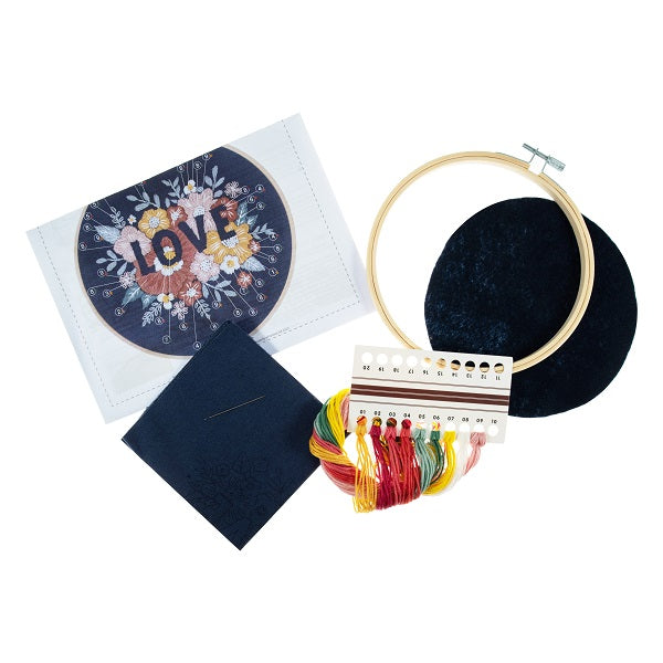 Love Embroidery Kit with Hoop kosse nanat khar kosse