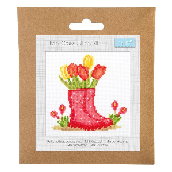 Trimits Wellies Mini Counted Cross Stitch Kit kosse nanat khar kosse