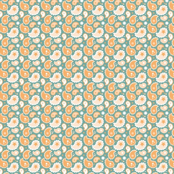 Calico Cowgirls Paisley & Poppies Teal 90460 129 kosse nanat khar kosse