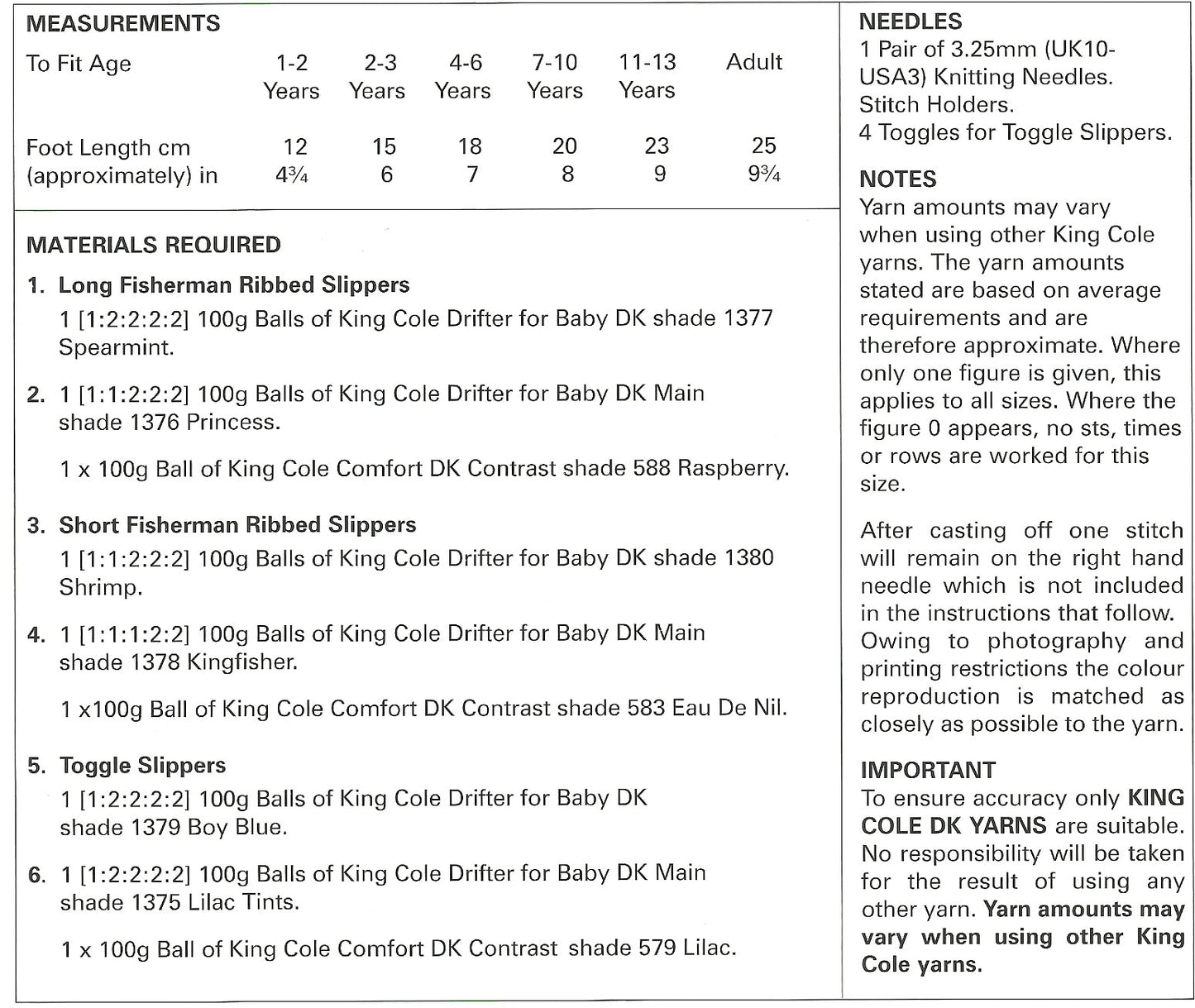 King Cole 4325 kosse nanat khar kosse