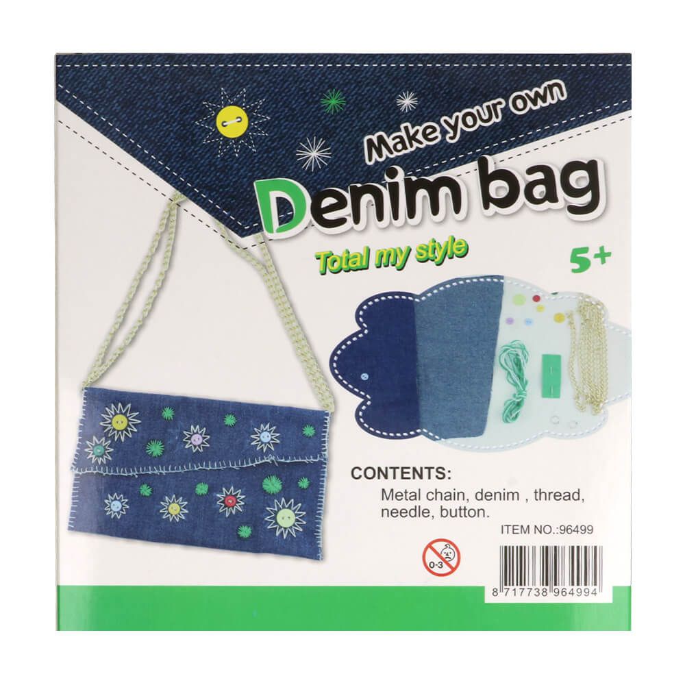 Denim pouch sewing Kit for Children kosse nanat khar kosse
