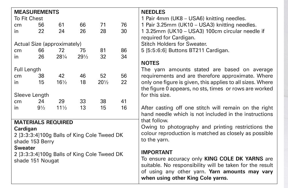 King Cole 5705 kosse nanat khar kosse