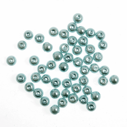 6mm Ice Blue Pearl Beads