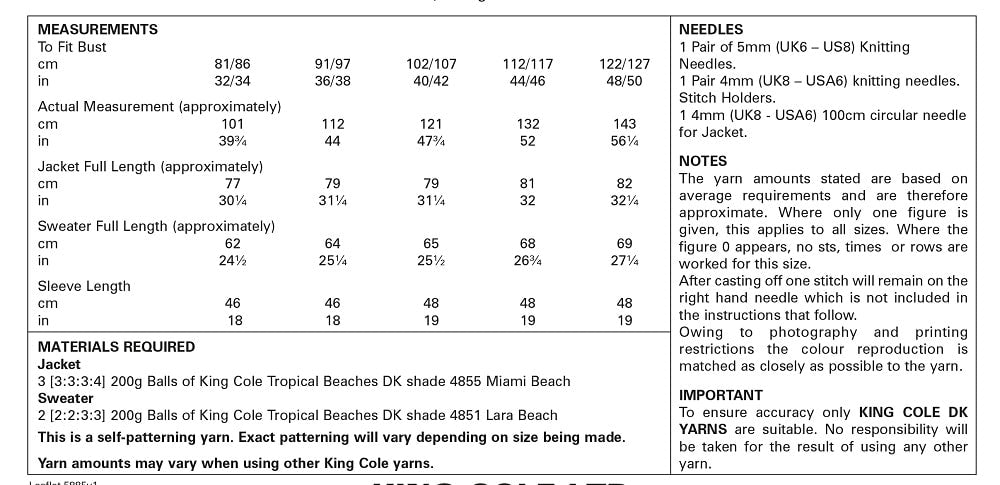 King Cole 5885 kosse nanat khar kosse
