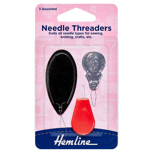 Hemline Assorted Pack of 3 Needle Threaders kosse nanat khar kosse