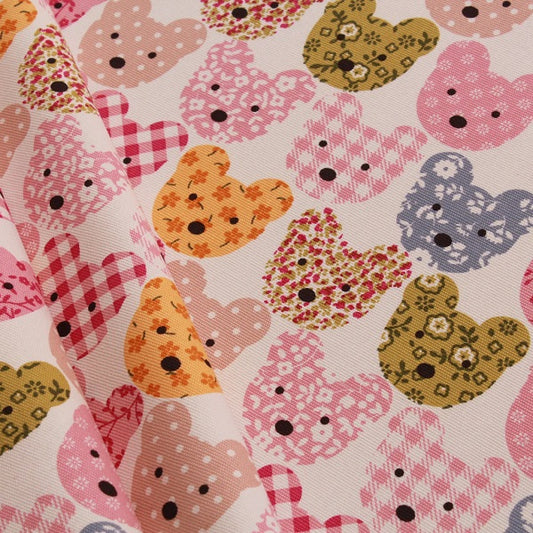 Teddy Print Canvas Pink