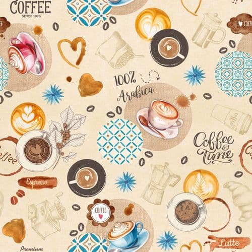 Everyday Wipe Clean Tablecloth Coffee Time