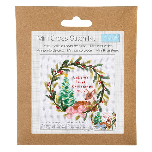Trimits Mini Cross Stitch Kit Baby 1st Christmas kosse nanat khar kosse 