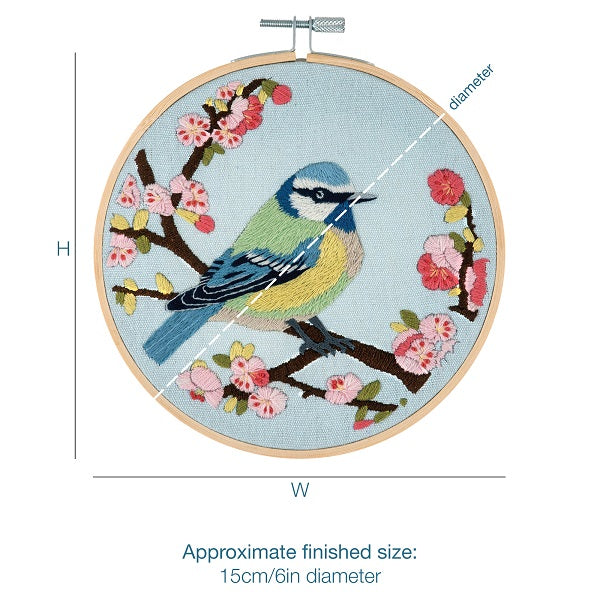 Trimits Embroidery Hoop Kit Bird Blossom kosse nanat khar kosse 