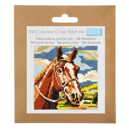 Trimits Mini Counted Cross Stitch Brown Horse Kit
