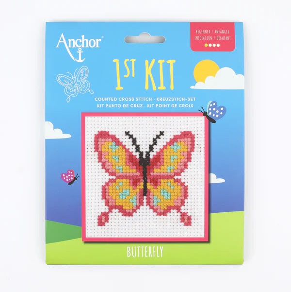 Anchor 1st Counted Cross Stitch Butterfly Kit kosse nanat khar kosse 