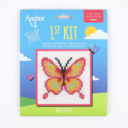 Anchor 1st Counted Cross Stitch Butterfly Kit