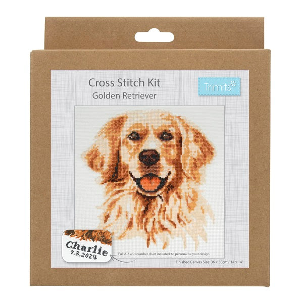 Trimits Cross Stitch Kit Golden Retriever kosse nanat khar kosse 