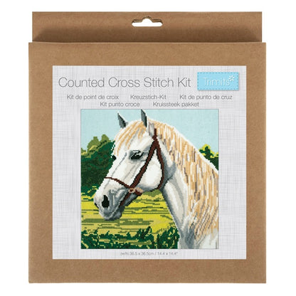 Trimits  Large Counted Cross Stitch White Horse Kit