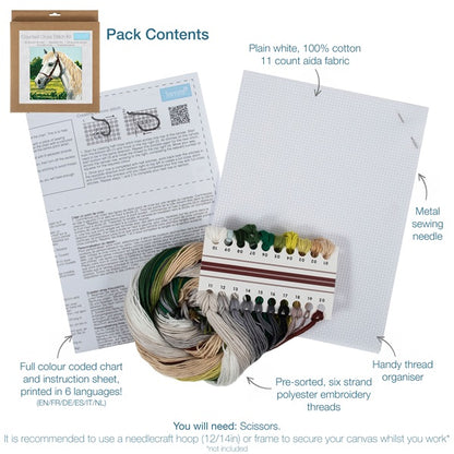 Trimits  Large Counted Cross Stitch White Horse Kit