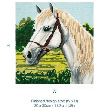 Trimits  Large Counted Cross Stitch White Horse Kit