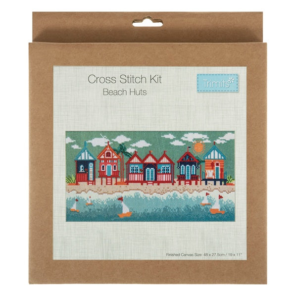Trimits Large Counted Cross Stitch Beach Huts Kit kosse nanat khar kosse 