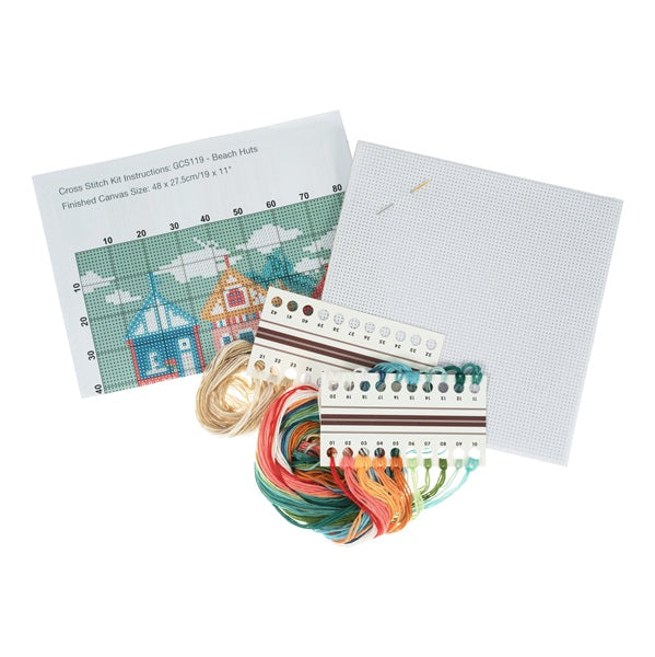 Trimits Large Counted Cross Stitch Beach Huts Kit kosse nanat khar kosse 