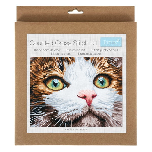 Trimits Large Counted Cross Stitch Whiskers Kit kosse nanat khar kosse 