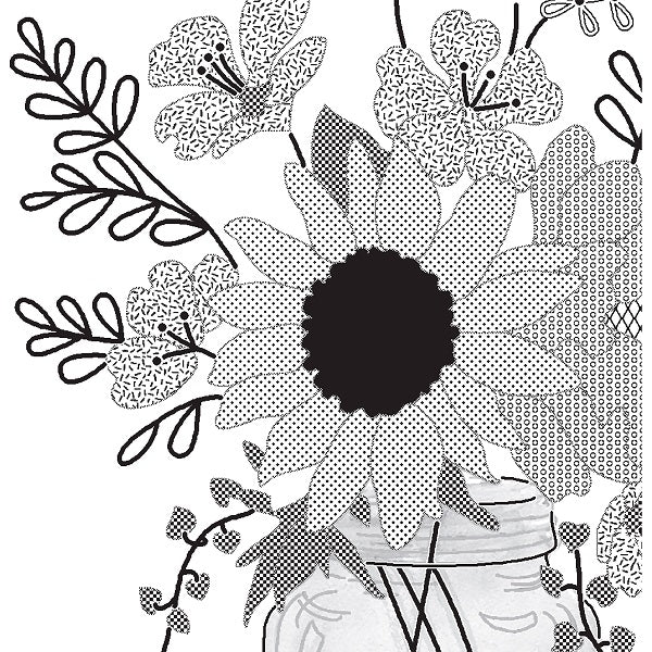 Floral Jar Embroidery Kit with Hoop kosse nanat khar kosse 