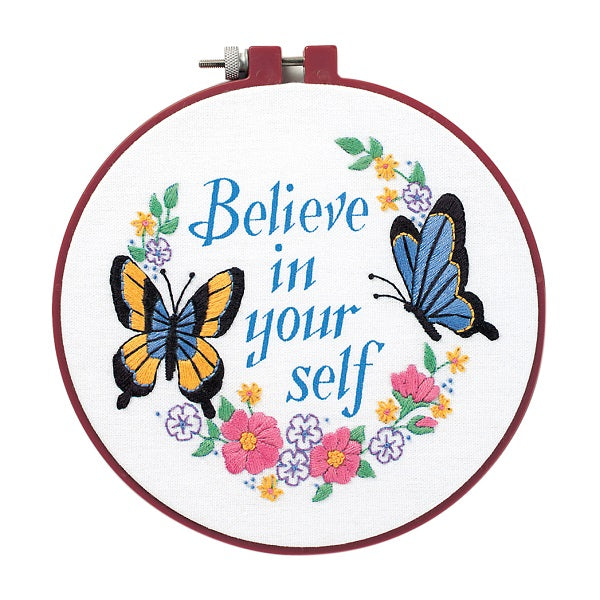 Believe in Yourself Embroidery Kit with Hoop kosse nanat khar kosse 