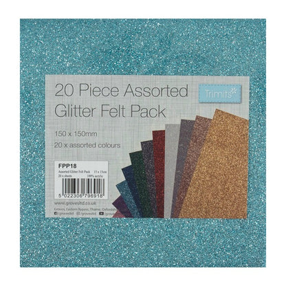 Trimits Assorted Glitter Felt Pack
