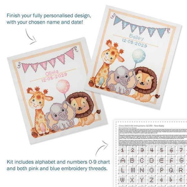 Trimits Large Counted Cross Stitch Baby Kit kosse nanat khar kosse 