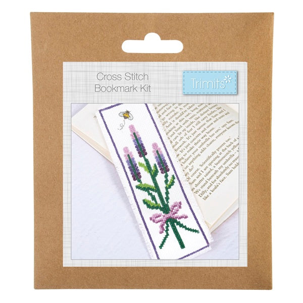 Trimits Mini Counted Cross Stitch Lavender Bookmark Kit kosse nanat khar kosse 