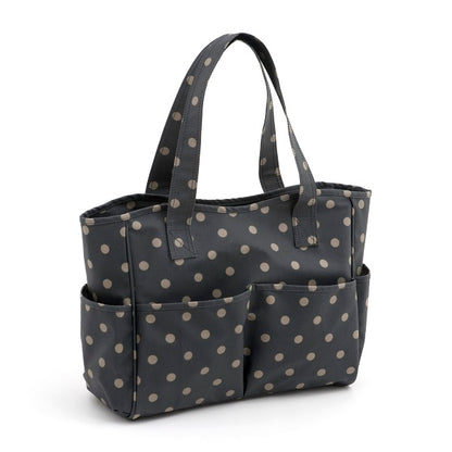 Hobby Craft Craft Bag Charcoal Polka Dot Matt PVC