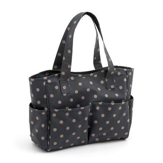 Hobby Craft Craft Bag Charcoal Polka Dot Matt PVC