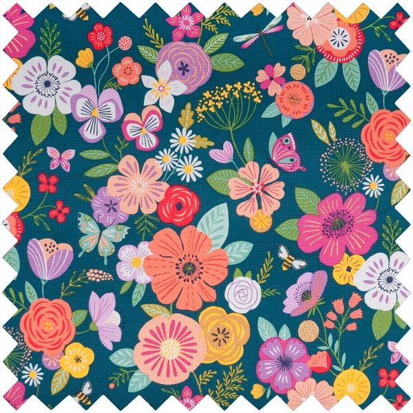 Hobby Craft Knitting Bag Teal Floral Garden kosse nanat khar kosse 