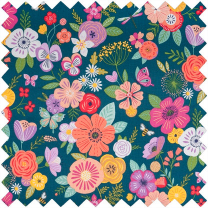 Hobby Craft Knitting Bag Teal Floral Garden