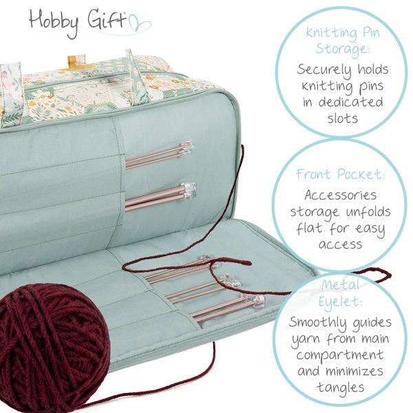 Knitting Bag with Pin Case: Patchwork Bee kosse nanat khar kosse 