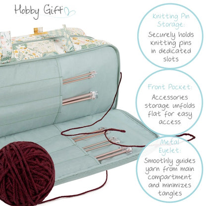 Knitting Bag with Pin Case: Patchwork Bee