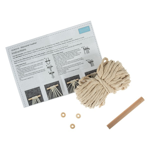 Trimits Feather Wall Hanging Macramé Kit kosse nanat khar kosse 