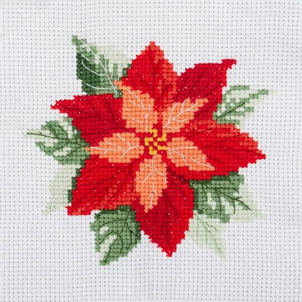 Trimits Mini Cross Stitch Kit Poinsettia kosse nanat khar kosse 