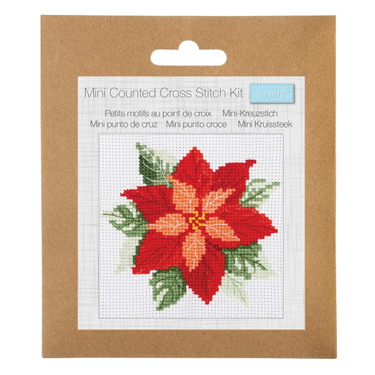 Trimits Mini Cross Stitch Kit Poinsettia