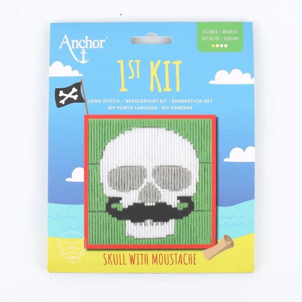 Anchor 1st Long Stitch Skull Kit kosse nanat khar kosse 