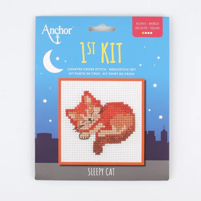Anchor 1st Counted Cross Sleepy Cat