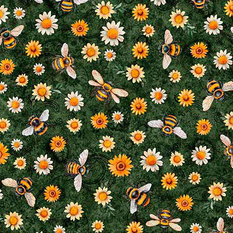 Sunflower Serenade Sunflowers & Bumble Bees 31805F