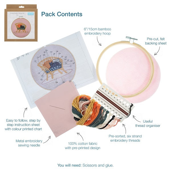 Trimits Embroidery Hoop Kit Cat kosse nanat khar kosse 