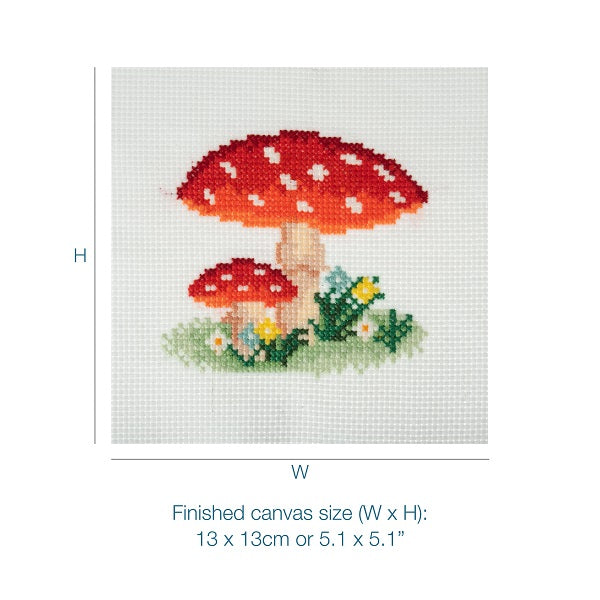 Trimits Mini Cross Stitch Kit Toadstool kosse nanat khar kosse 